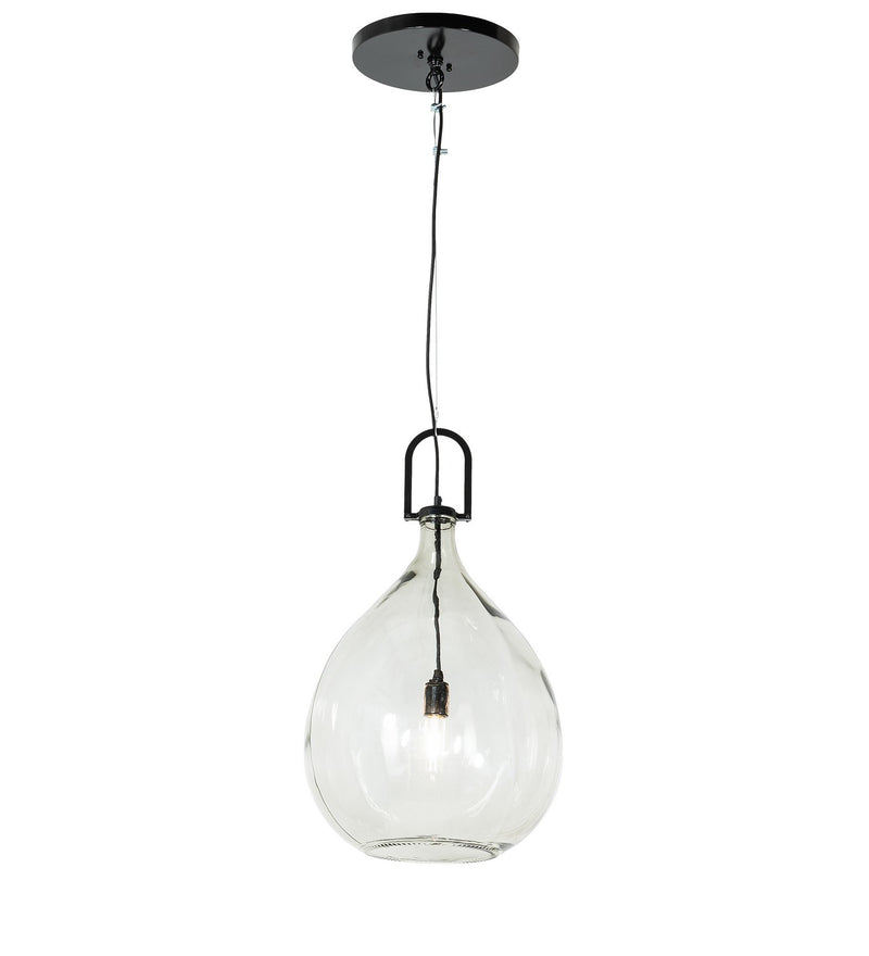 Meyda Tiffany 147753 One Light Pendant, Black Metal
