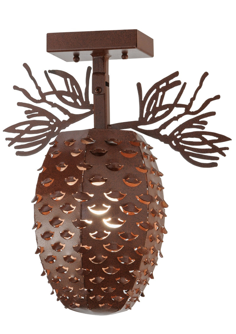 Meyda Tiffany 147789 One Light Semi-Flushmount, Rust