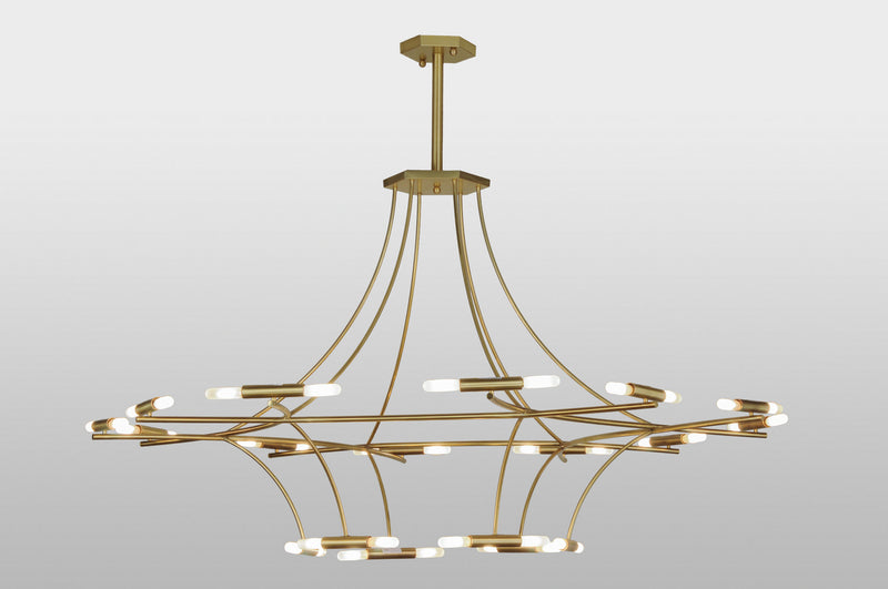 Meyda Tiffany 147882 36 Light Chandelier, Natural Brass