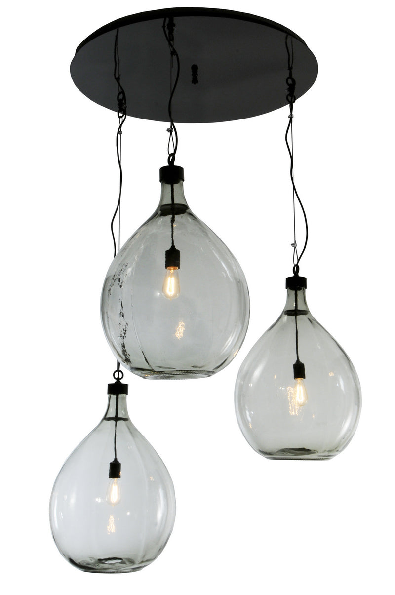 Meyda Tiffany 147909 Three Light Pendant, Black Metal