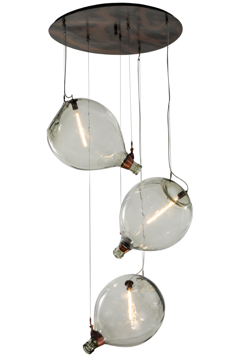 Meyda Tiffany 147927 Three Light Pendant, Black Metal