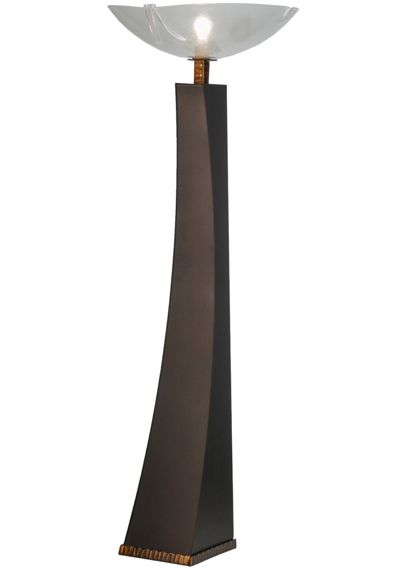 Meyda Tiffany 147938 One Light Torchiere, Transparent Copper,Mahogany Bronze