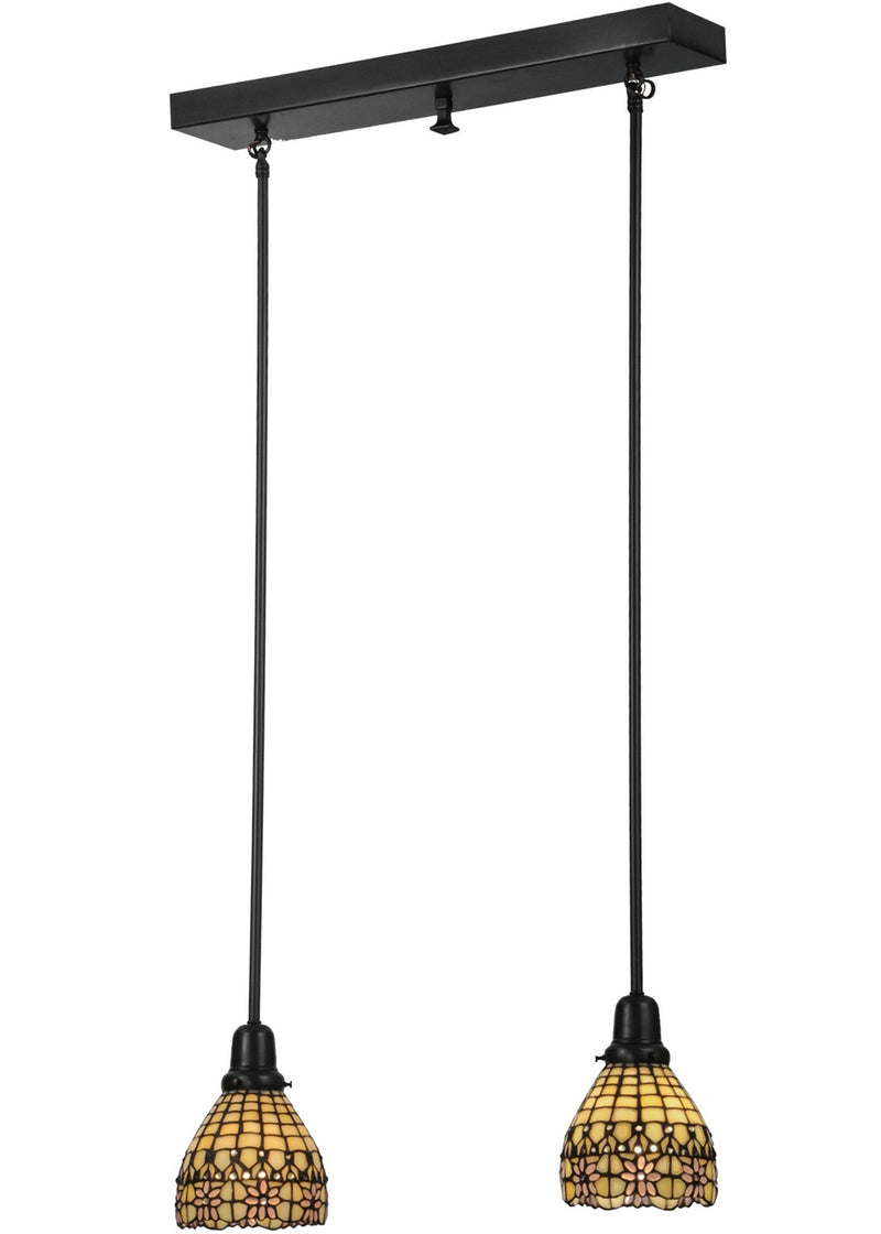 Meyda Tiffany 148067 Two Light Island Pendant, Craftsman Brown