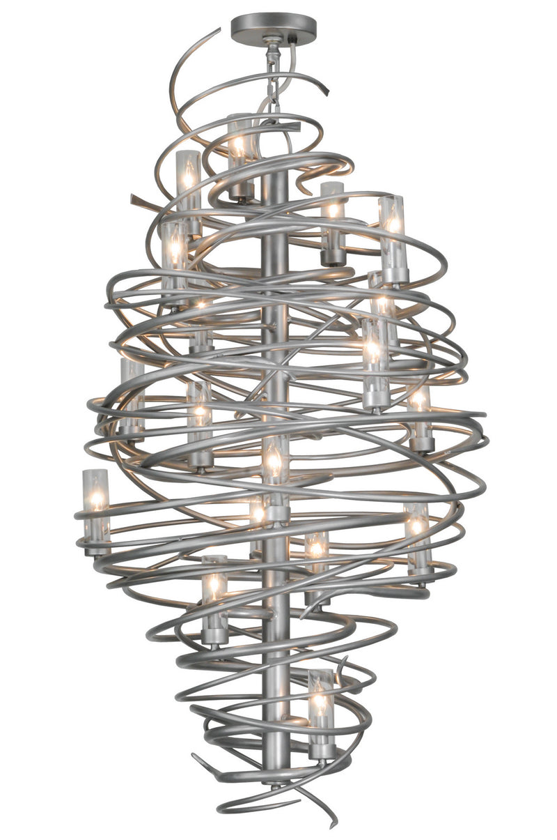 Meyda Tiffany 148175 18 Light Chandelier, Pewter