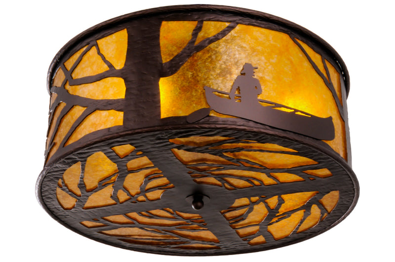 Meyda Tiffany 148378 Four Light Flushmount, Mahogany Bronze