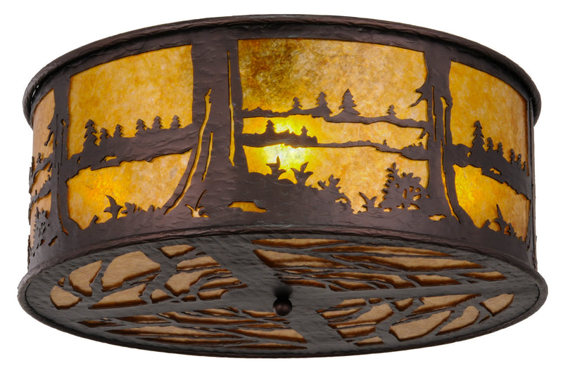 Meyda Tiffany 148400 Four Light Flushmount, Mahogany Bronze