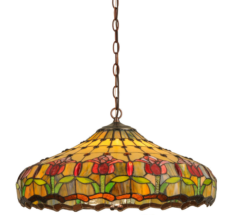 Meyda Tiffany 148431 Three Light Pendant, Mahogany Bronze