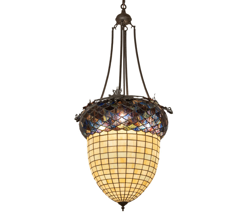 Meyda Tiffany 148471 Three Light Inverted Pendant, Pewter,Oil Rubbed Bronze