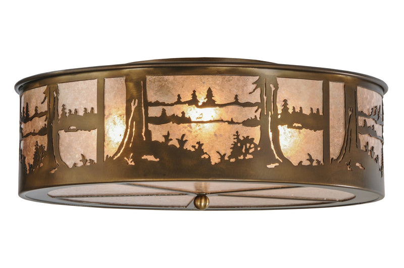 Meyda Tiffany 148476 Four Light Flushmount, Antique Copper