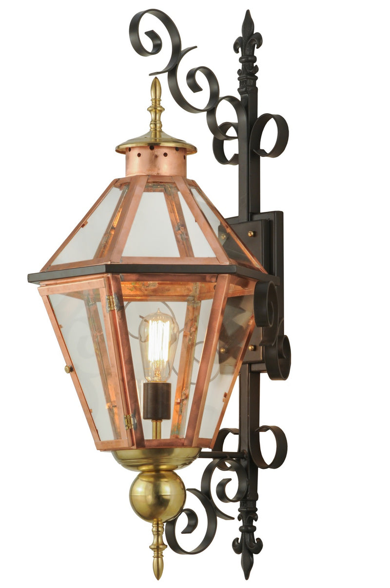 Meyda Tiffany 148521 One Light Wall Sconce, Copper And Raw Brass