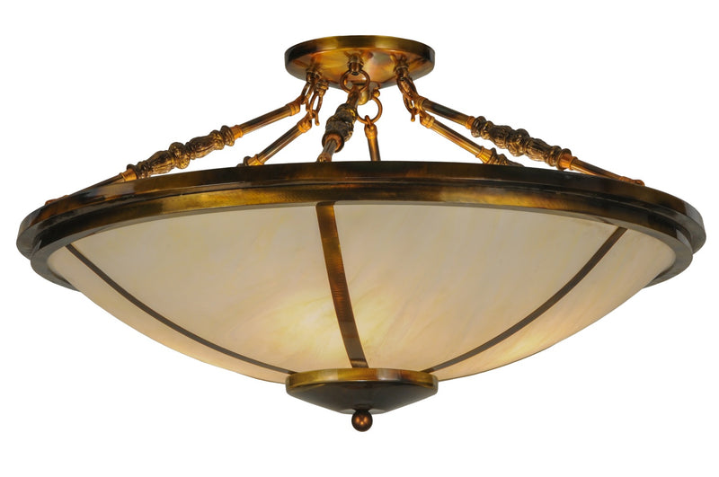 Meyda Tiffany 148570 Four Light Semi-Flushmount, Light Burnished Transparent Gold