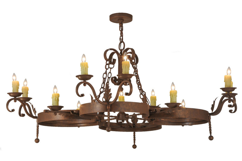 Meyda Tiffany 148577 12 Light Chandelier, Antique Rust
