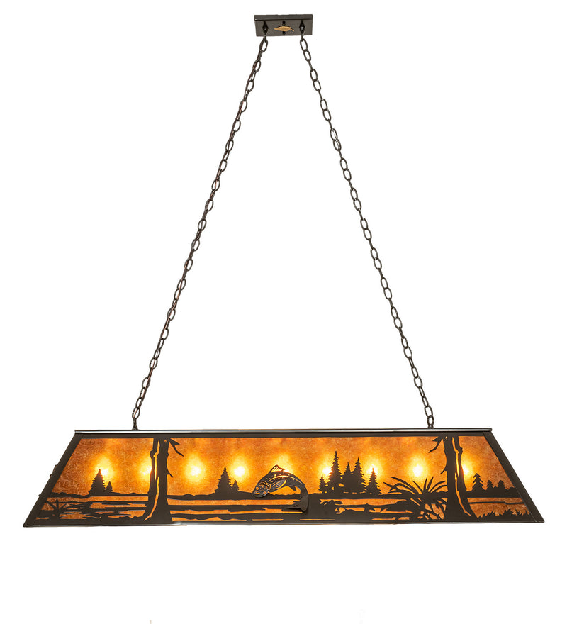 Meyda Tiffany 148726 Nine Light Oblong Pendant, Timeless Bronze