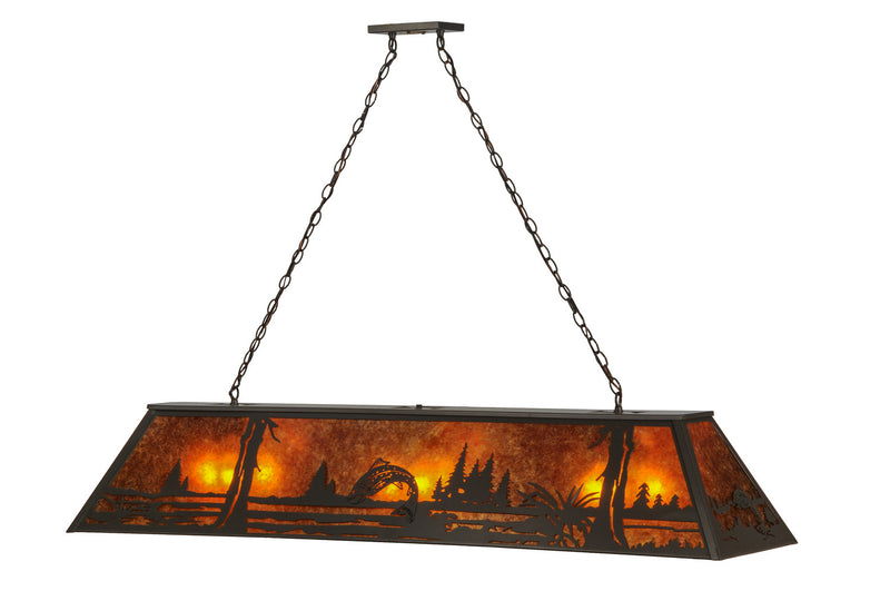 Meyda Tiffany 148726 Nine Light Oblong Pendant, Timeless Bronze