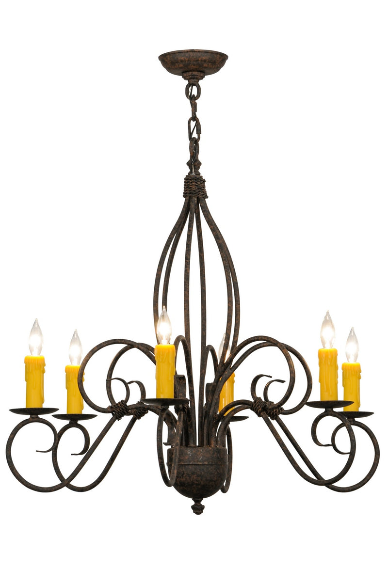 Meyda Tiffany 148751 Six Light Chandelier, Black Metal,Custom