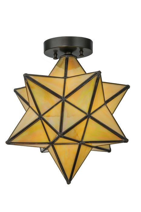 Meyda Tiffany 148883 One Light Semi-Flushmount, Craftsman Brown