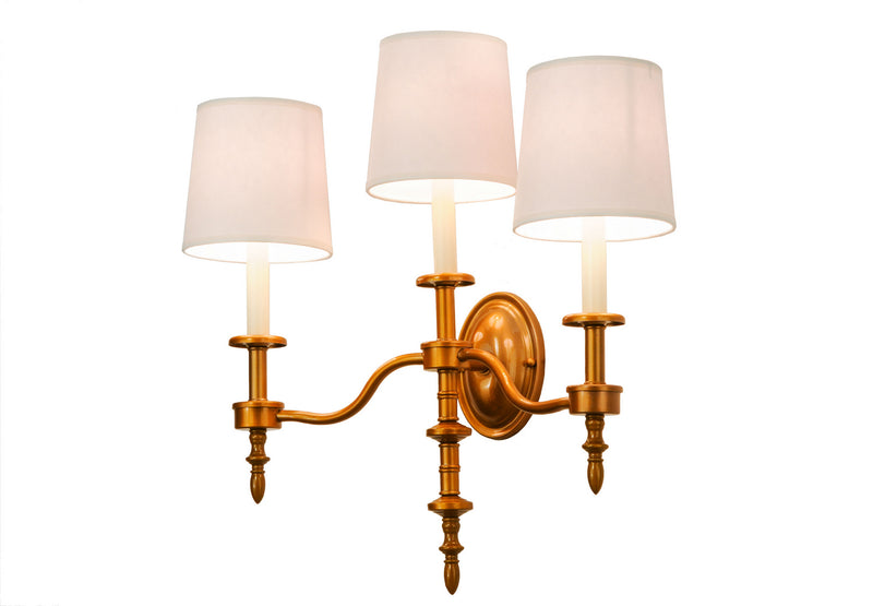 Meyda Tiffany 148901 Three Light Wall Sconce, Brass Tint