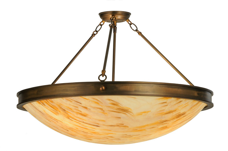 Meyda Tiffany 148961 Three Light Semi-Flushmount, Antique Copper