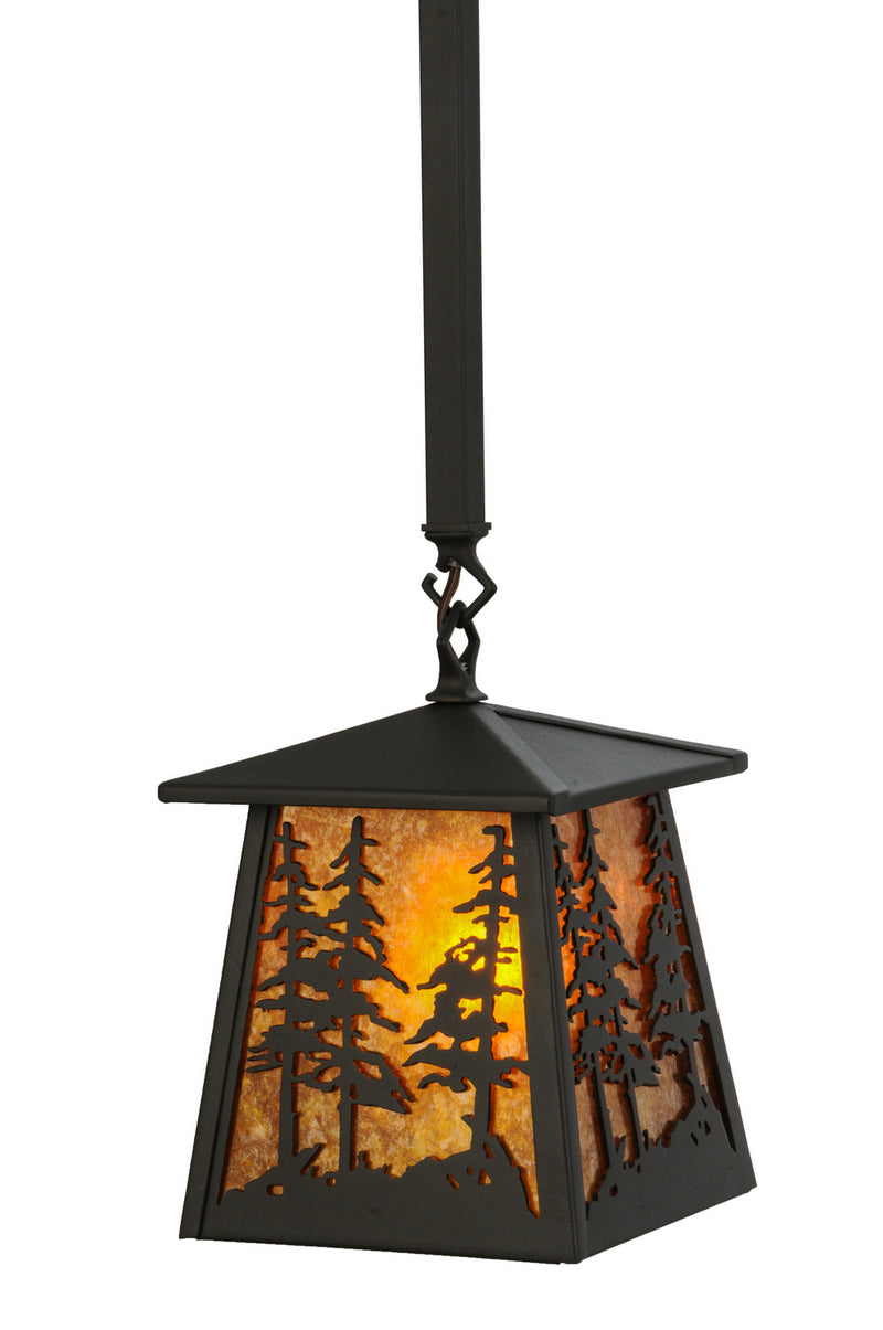 Meyda Tiffany 149025 One Light Mini Pendant, Wrought Iron