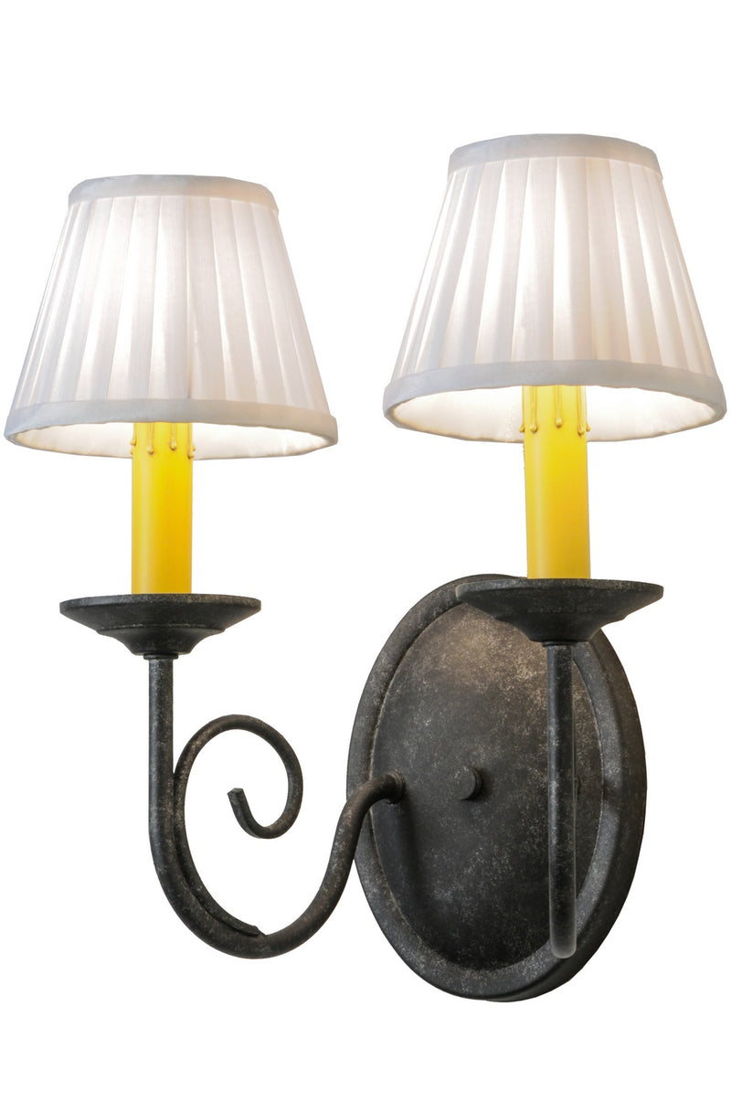 Meyda Tiffany 149030 Two Light Wall Sconce, Black Metal,Custom