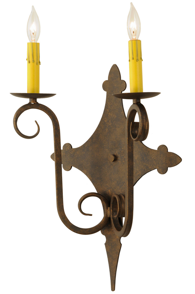 Meyda Tiffany 149140 Two Light Wall Sconce, Gilded Tobacco
