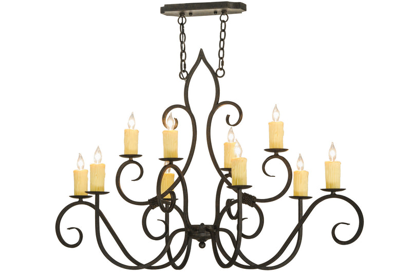 Meyda Tiffany 149204 Ten Light Chandelier, Black Metal,Custom