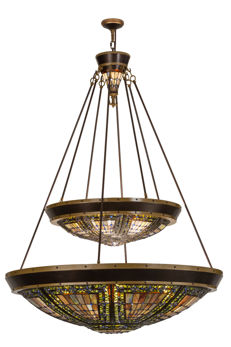 Meyda Tiffany 149312 14 Light Inverted Pendant, Main Ring: Copper Vein