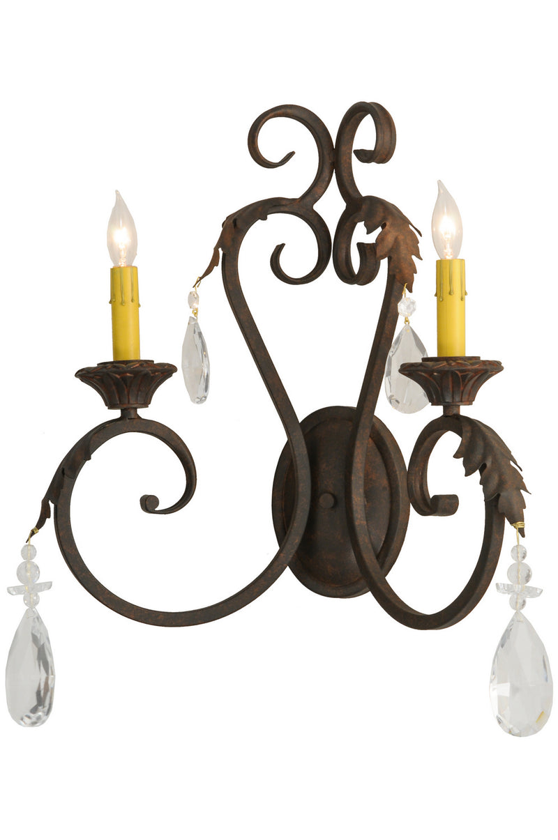Meyda Tiffany 149382 Two Light Wall Sconce, Cajun Spice