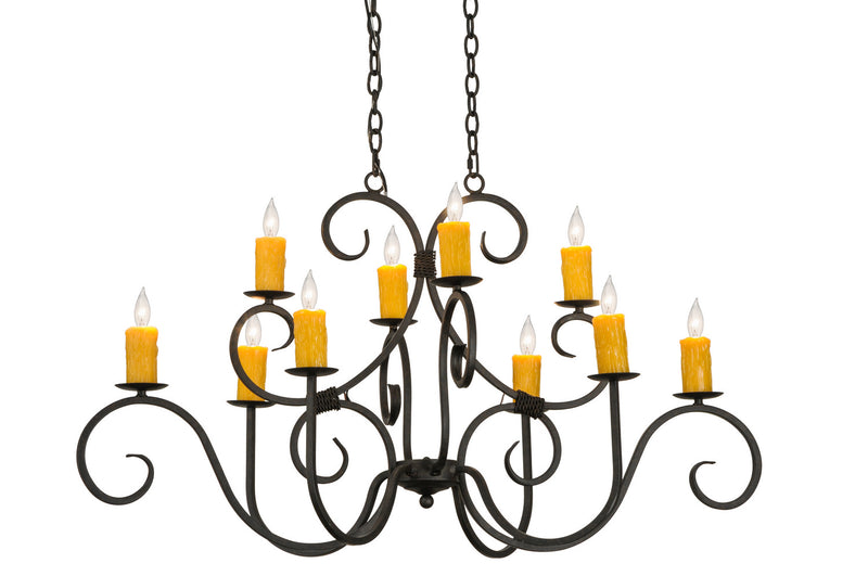 Meyda Tiffany 149426 Ten Light Chandelier, Chestnut Textured