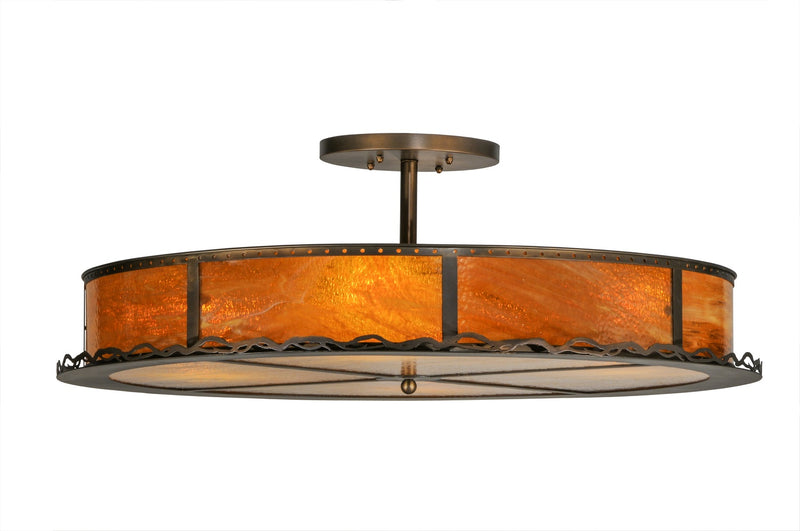Meyda Tiffany 149550 Four Light Inverted Pendant, Antique Copper
