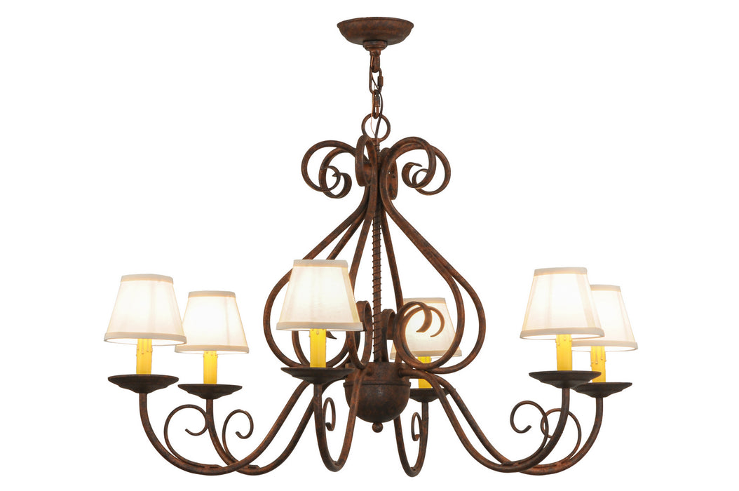 Meyda Tiffany 149663 Six Light Chandelier, Rust,Custom