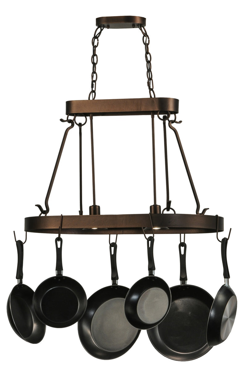 Meyda Tiffany 149667 Two Light Pot Rack, Mahogany Bronze