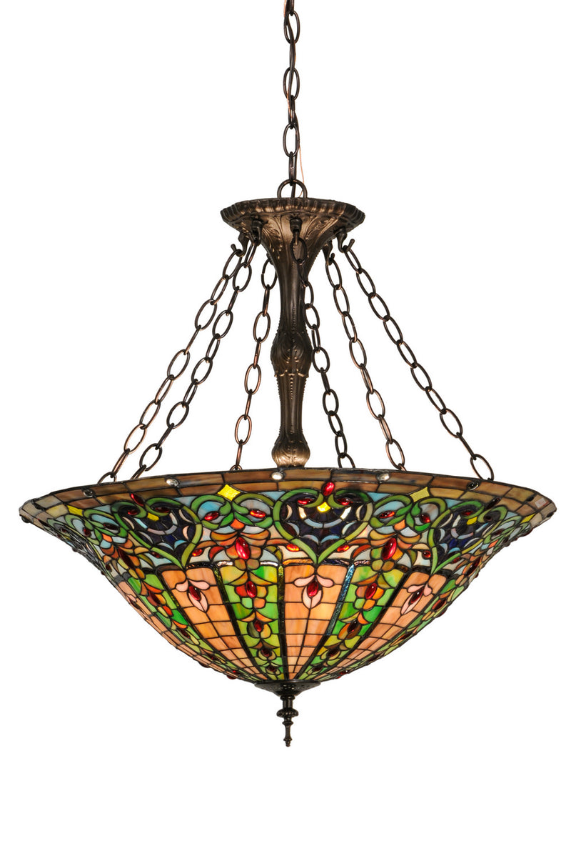 Meyda Tiffany 149669 Four Light Pendant, Custom,Mahogany Bronze