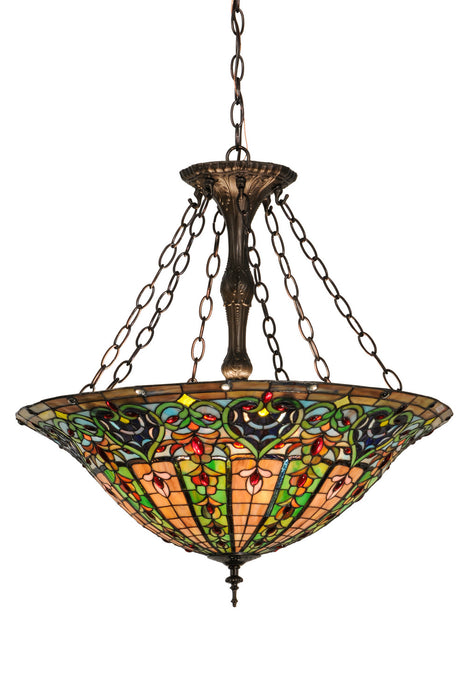Meyda Tiffany 149669 Four Light Pendant, Custom,Mahogany Bronze