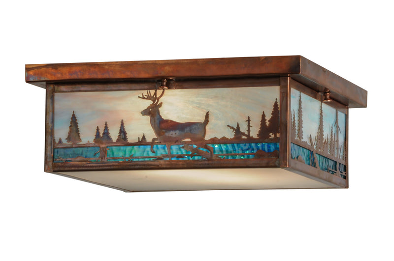 Meyda Tiffany 149681 Two Light Flushmount, Vintage Copper
