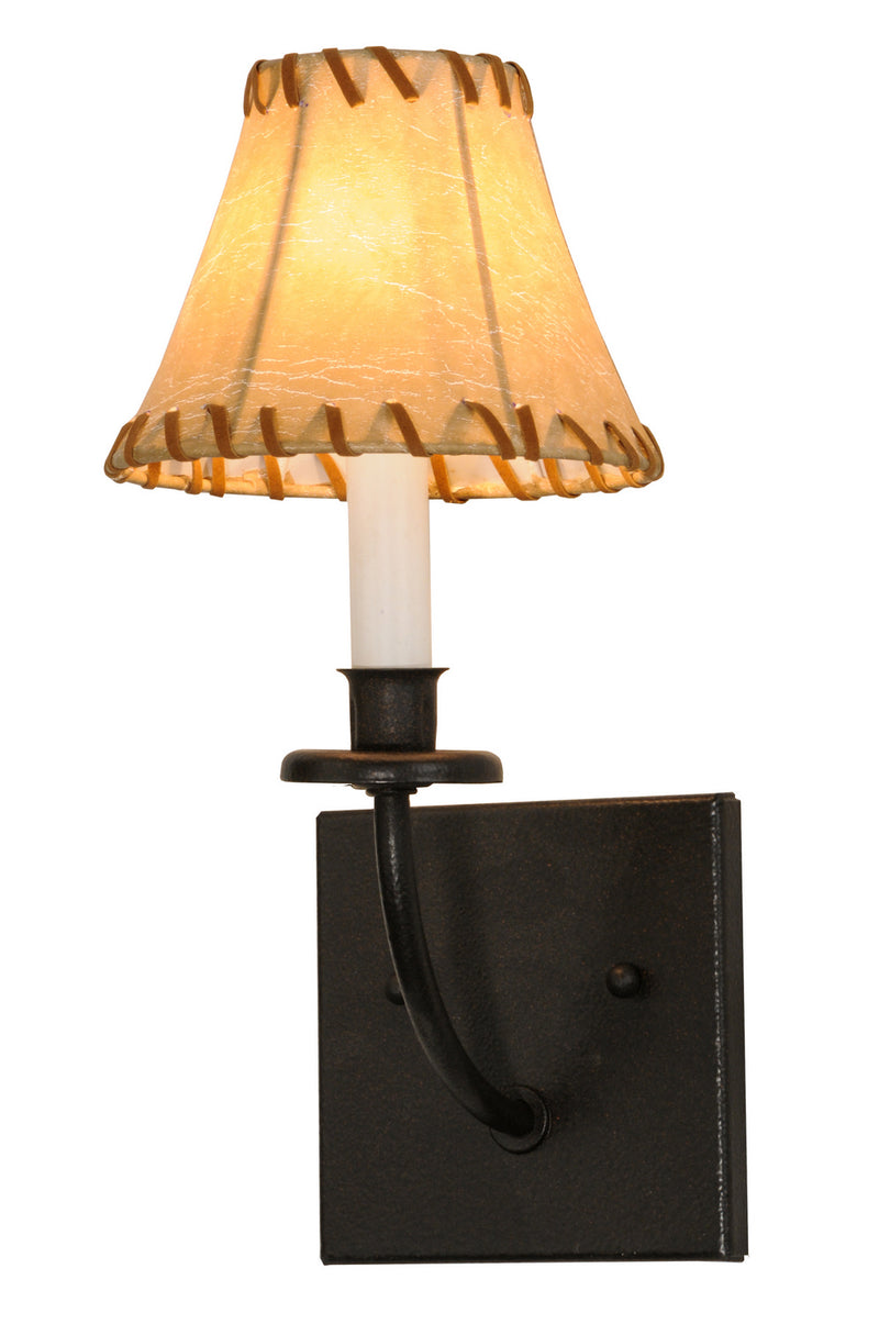 Meyda Tiffany 149713 One Light Wall Sconce, Black Metal,Custom