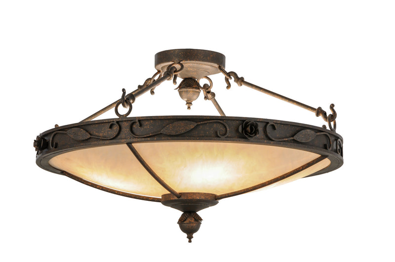 Meyda Tiffany 149758 Four Light Flushmount, Copper Rust