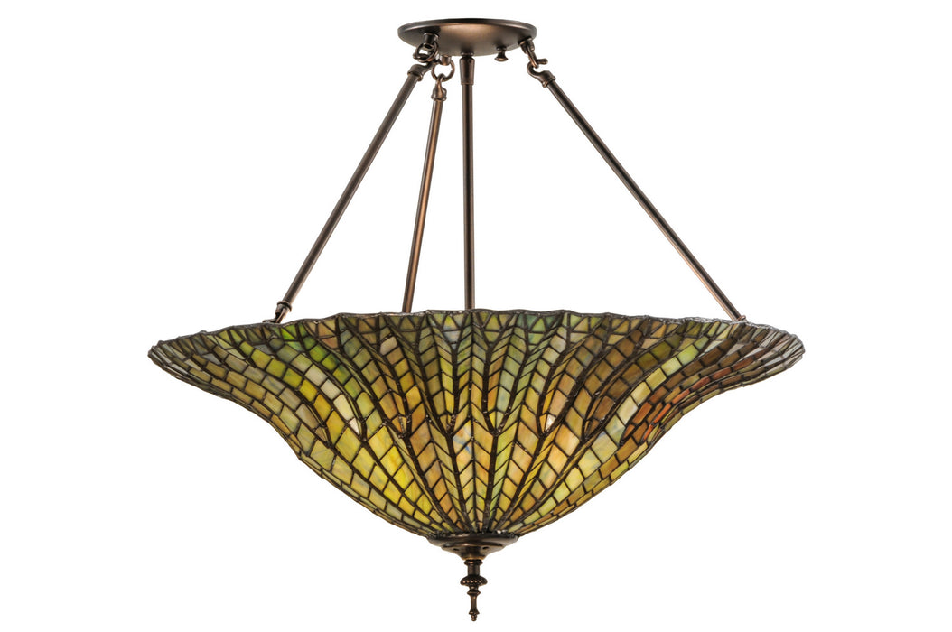 Meyda Tiffany 149761 Three Light Semi-Flushmount, Mahogany Bronze
