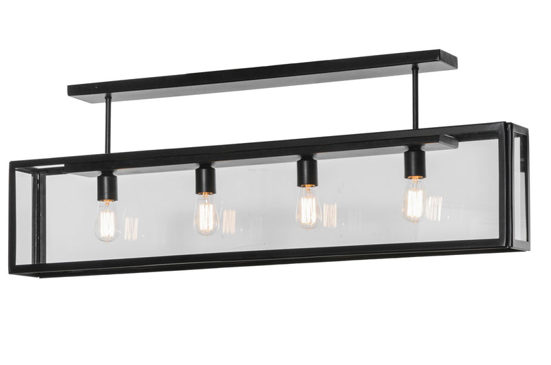 Meyda Tiffany 150011 Four Light Flushmount, Solar Black