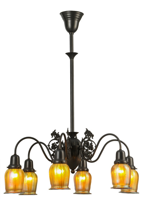 Meyda Tiffany 150068 Six Light Chandelier, Craftsman Brown,Custom
