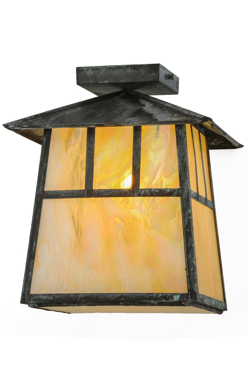 Meyda Tiffany 150104 One Light Flushmount, Verdigris