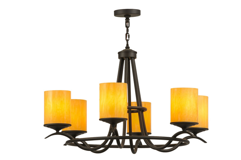 Meyda Tiffany 150215 Six Light Chandelier, Custom,Oil Rubbed Bronze