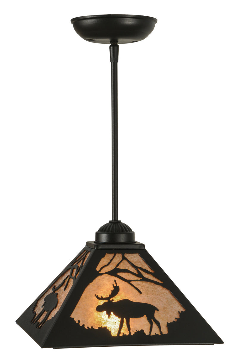 Meyda Tiffany 150232 One Light Mini Pendant, Textured Black