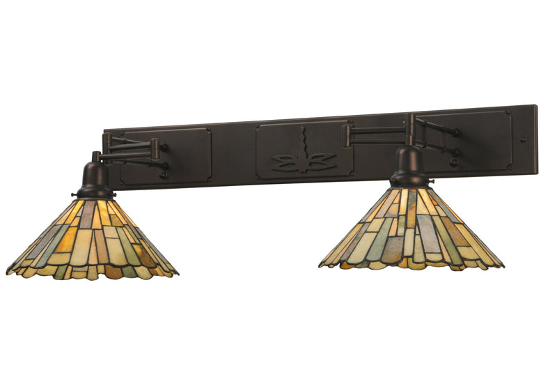 Meyda Tiffany 150279 Two Light Wall Sconce, Mahogany Bronze