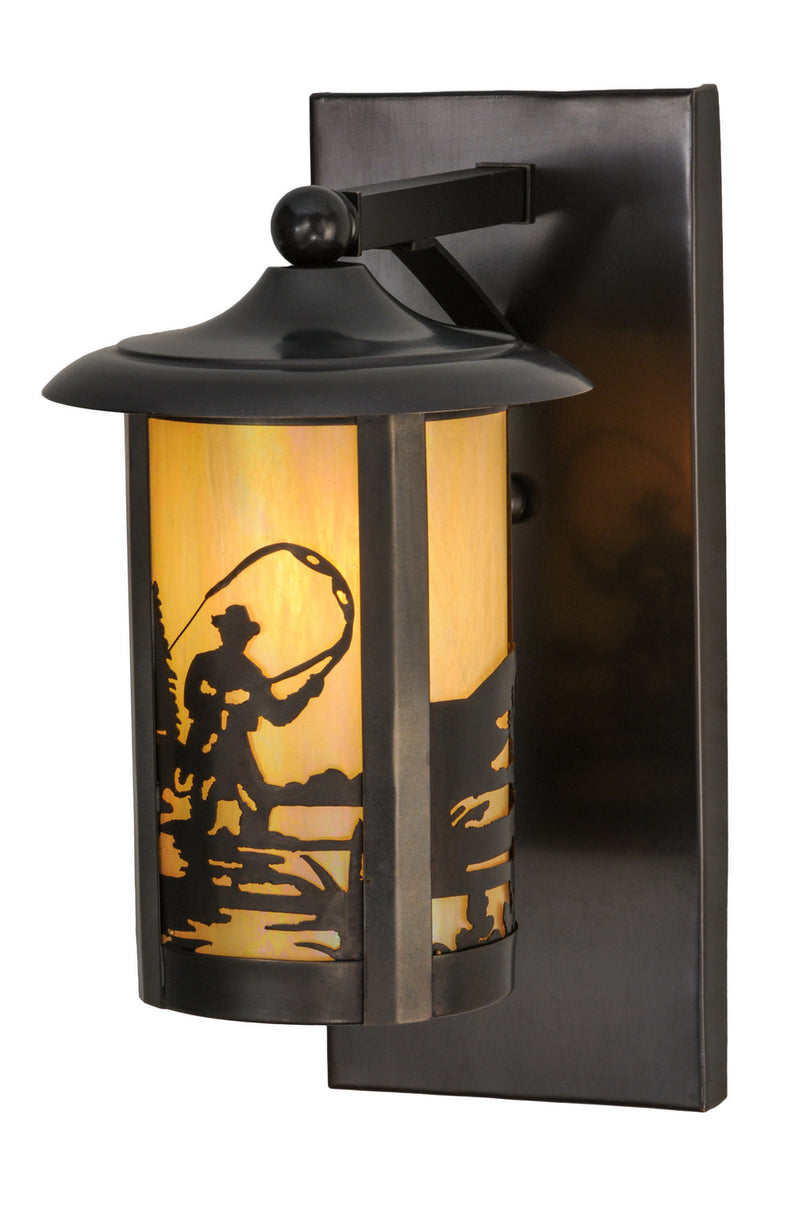 Meyda Tiffany 150580 One Light Wall Sconce, Craftsman Brown