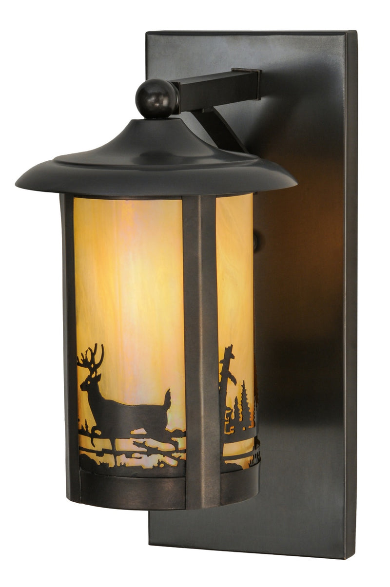 Meyda Tiffany 150585 One Light Wall Sconce, Craftsman Brown