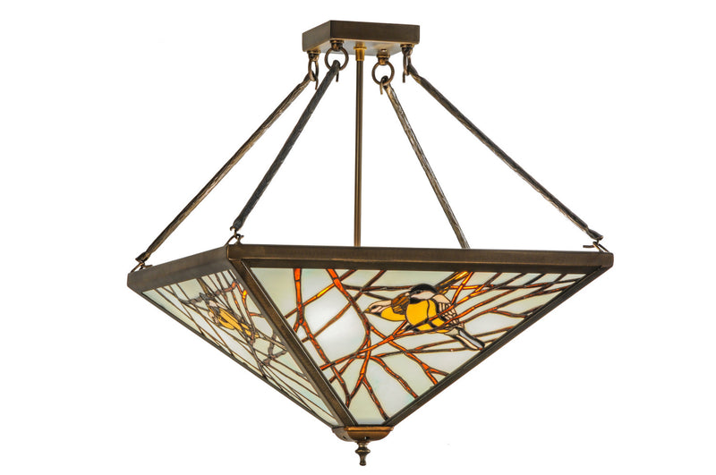 Meyda Tiffany 150649 Four Light Semi-Flushmount, Antique Copper