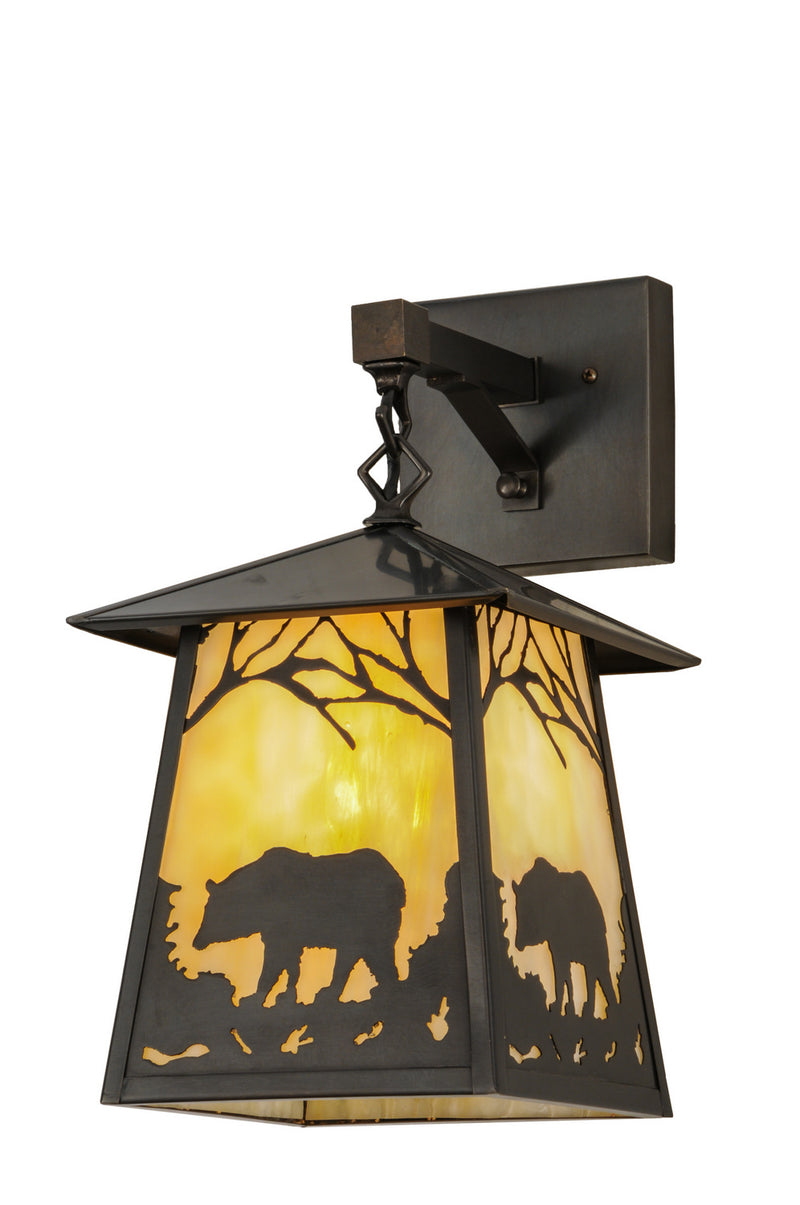 Meyda Tiffany 150680 One Light Wall Sconce, Craftsman Brown