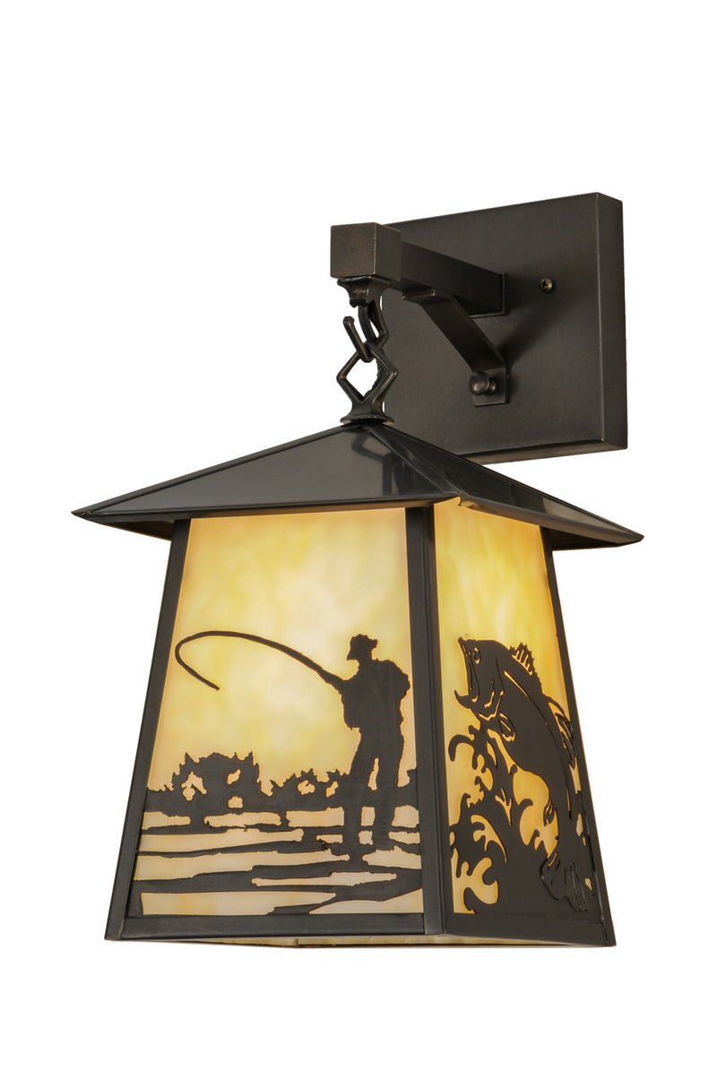 Meyda Tiffany 150682 One Light Wall Sconce, Craftsman Brown