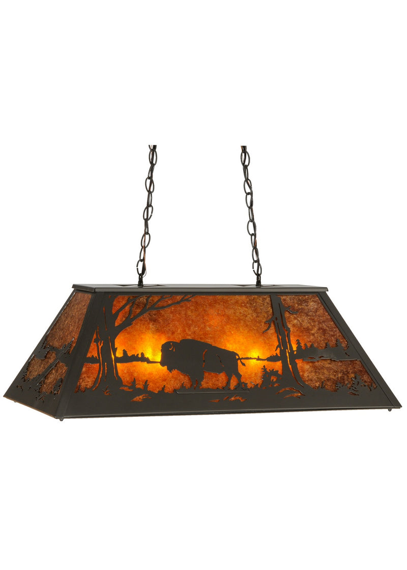 Meyda Tiffany 150711 Six Light Oblong Pendant, Timeless Bronze